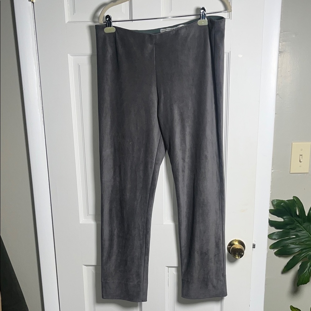 Gretchen Scott Pull-on Pants Leggings Gray Suede-like Size L